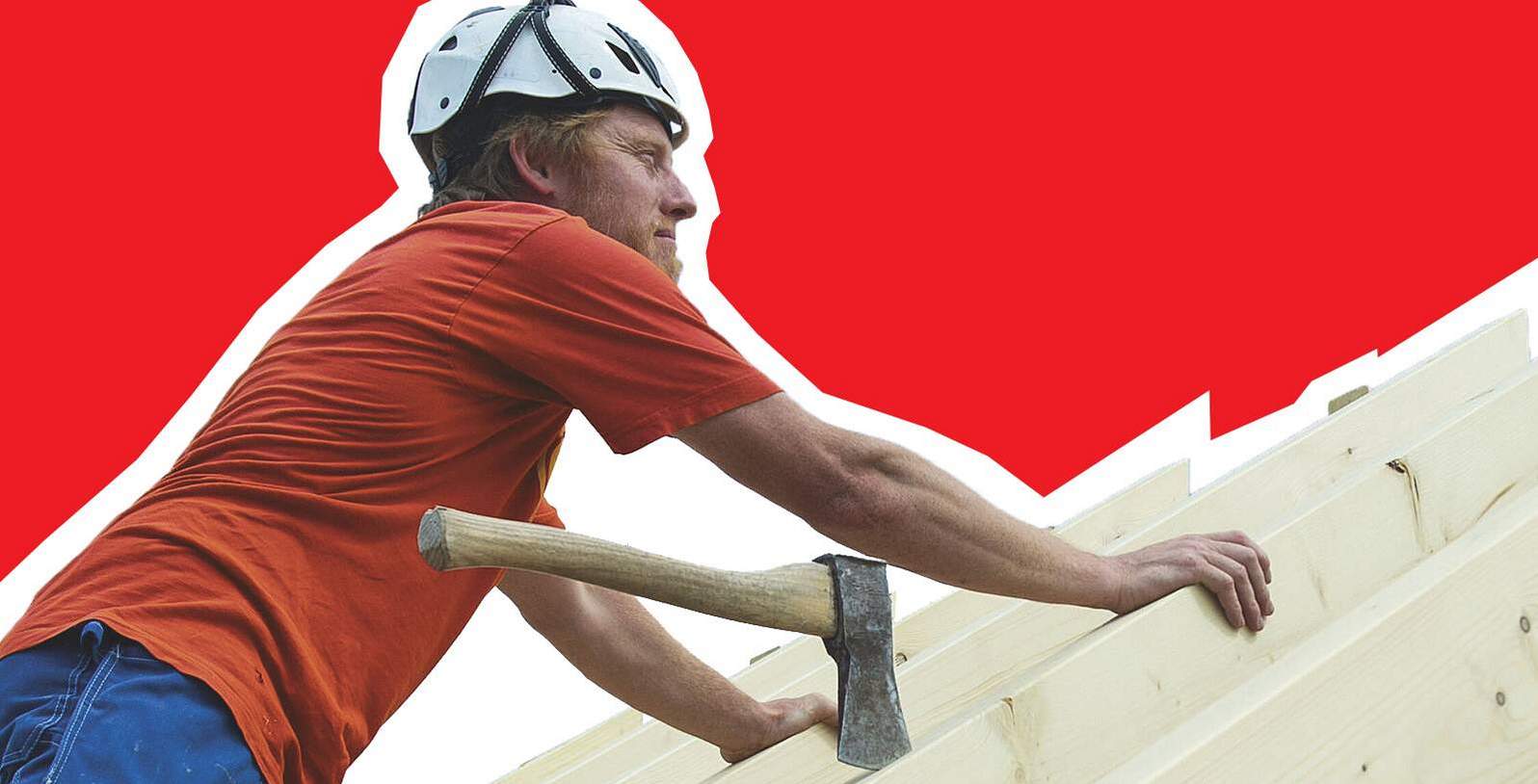 Zimmermann bei der Arbeit